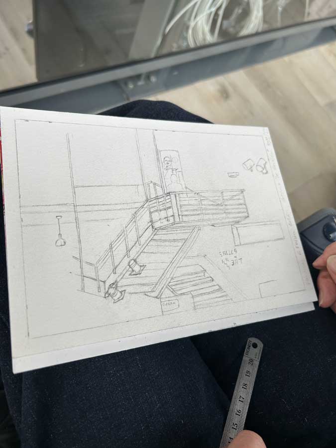 Croquis urbain cinéma Aurillac
